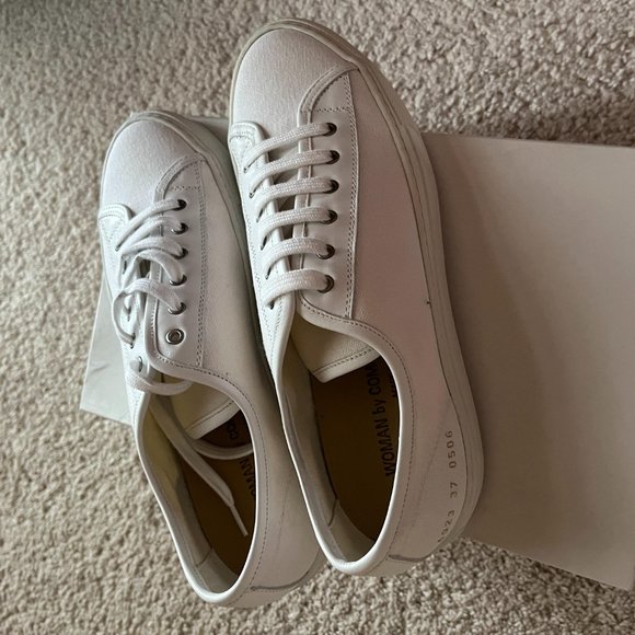 NEW Common Projects White/Off White Tournament Low Canvas Sneaker - Picture 6 of 6